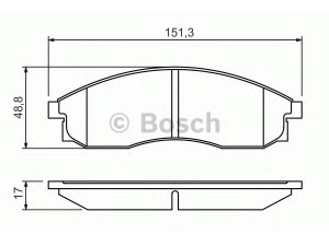 BOSCH 0 986 424 340 stabdžių trinkelių rinkinys, diskinis stabdys 
 Techninės priežiūros dalys -> Papildomas remontas
MN102617, MR527550, 41060 17U90