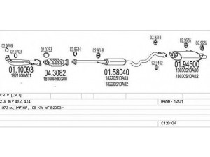 MTS C120104002729 išmetimo sistema 
 Išmetimo sistema -> Išmetimo sistema, visa