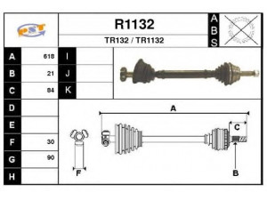 SNRA R1132 kardaninis velenas 
 Ratų pavara -> Kardaninis velenas
7701367627