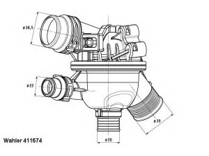 WAHLER 411574.102D termostatas, aušinimo skystis 
 Aušinimo sistema -> Termostatas/tarpiklis -> Thermostat
11 53 7 552 403