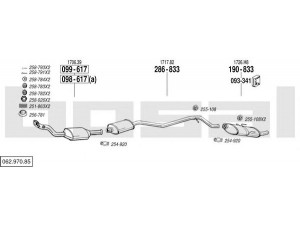 BOSAL 062.970.85 išmetimo sistema 
 Išmetimo sistema -> Išmetimo sistema, visa