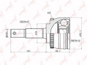 LYNXauto CO-5756A jungčių komplektas, kardaninis velenas 
 Ratų pavara -> Sujungimai/komplektas
44014-S7C-950, 39100-2F605, 39100-2F615
