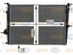HELLA 8MK 376 700-411 radiatorius, variklio aušinimas 
 Aušinimo sistema -> Radiatorius/alyvos aušintuvas -> Radiatorius/dalys
21 41 000 14R