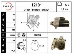 EAI 12191 starteris 
 Elektros įranga -> Starterio sistema -> Starteris
12417802945, 12417803514, 12417812070