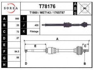EAI T78176 kardaninis velenas 
 Ratų pavara -> Kardaninis velenas
1693603272