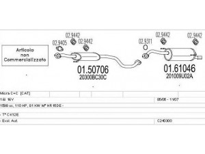 MTS C240300014643 išmetimo sistema 
 Išmetimo sistema -> Išmetimo sistema, visa