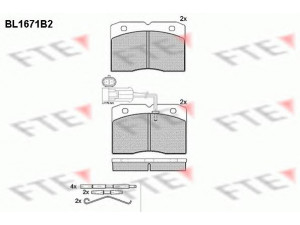 FTE BL1671B2 stabdžių trinkelių rinkinys, diskinis stabdys 
 Techninės priežiūros dalys -> Papildomas remontas
190 6428