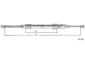 CABOR 10.745 trosas, stovėjimo stabdys 
 Stabdžių sistema -> Valdymo svirtys/trosai
867609701, 867609701