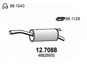 ASSO 12.7088 galinis duslintuvas 
 Išmetimo sistema -> Duslintuvas
46559524, 46826929, 46826930, 46844551