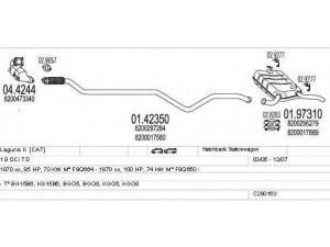 MTS C280163026105 išmetimo sistema 
 Išmetimo sistema -> Išmetimo sistema, visa