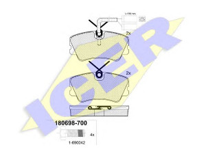 ICER 180698-700 stabdžių trinkelių rinkinys, diskinis stabdys 
 Techninės priežiūros dalys -> Papildomas remontas
0060 750 413, 0060 750 838, 0060 777 264