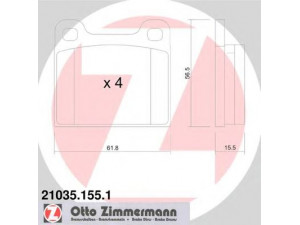 ZIMMERMANN 21035.155.1 stabdžių trinkelių rinkinys, diskinis stabdys 
 Techninės priežiūros dalys -> Papildomas remontas
0004205720, 0004205820, 0004206220