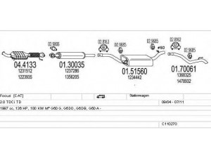 MTS C110270004008 išmetimo sistema 
 Išmetimo sistema -> Išmetimo sistema, visa