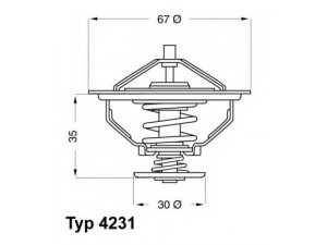 WAHLER 4231.80D termostatas, aušinimo skystis 
 Aušinimo sistema -> Termostatas/tarpiklis -> Thermostat
11 53 1 251 041, 11 53 1 254 065
