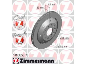 ZIMMERMANN 100.3353.75 stabdžių diskas 
 Dviratė transporto priemonės -> Stabdžių sistema -> Stabdžių diskai / priedai
8D0 615 601 E