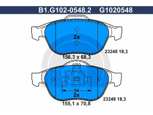 GALFER B1.G102-0548.2 stabdžių trinkelių rinkinys, diskinis stabdys 
 Techninės priežiūros dalys -> Papildomas remontas
41 06 077 16R, 77 01 206 747, 77 01 207 615