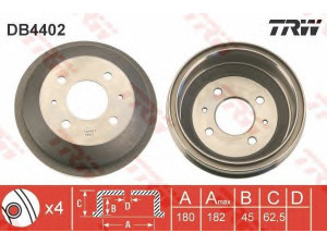 TRW DB4402 stabdžių būgnas 
 Stabdžių sistema -> Būgninis stabdys -> Stabdžių būgnas
5841125010, 5841125010