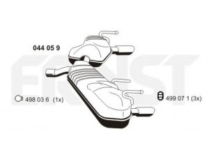 ERNST 044059 galinis duslintuvas 
 Išmetimo sistema -> Duslintuvas
58 52 286, 58 52 287, 58 52 289