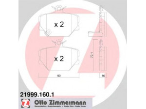 ZIMMERMANN 21999.160.1 stabdžių trinkelių rinkinys, diskinis stabdys 
 Techninės priežiūros dalys -> Papildomas remontas
0001431V002, 0001431V002000000