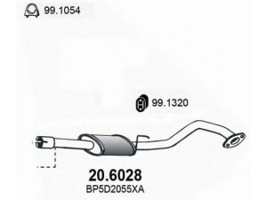 ASSO 20.6028 vidurinis duslintuvas 
 Išmetimo sistema -> Duslintuvas
BP5D2055XA, BP5D2055XC