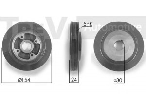 TREVI AUTOMOTIVE PC1116 skriemulys, alkūninis velenas 
 Diržinė pavara -> Dirželio skriemulys
0515F8, 0515G7, 0515F8, 0515G7