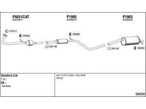 FENNO DAC03 išmetimo sistema 
 Išmetimo sistema -> Išmetimo sistema, visa