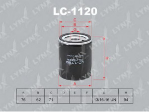 LYNXauto LC-1120 alyvos filtras 
 Techninės priežiūros dalys -> Techninės priežiūros intervalai
5007165, 5020120, 8671 000 496