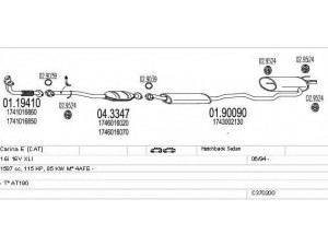 MTS C370200007968 išmetimo sistema 
 Išmetimo sistema -> Išmetimo sistema, visa