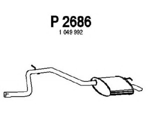 FENNO P2686 galinis duslintuvas 
 Išmetimo sistema -> Duslintuvas
1049992, 1092064