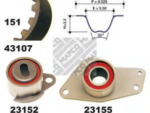 MAPCO 23112 paskirstymo diržo komplektas 
 Techninės priežiūros dalys -> Papildomas remontas
7701471866