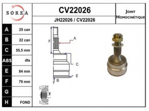 EAI CV22026K jungčių komplektas, kardaninis velenas 
 Ratų pavara -> Sujungimai/komplektas
PT-01-02