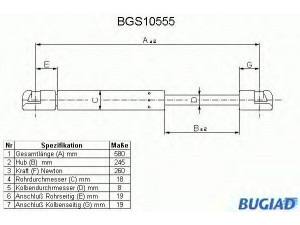 BUGIAD BGS10555 dujinė spyruoklė, bagažinė 
 Priedai -> Bagažinė/pakrovimo skyrius
6965594, 93FBB406A10AA
