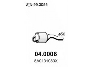 ASSO 04.0006 katalizatoriaus keitiklis 
 Išmetimo sistema -> Katalizatoriaus keitiklis
893253209P, 8A0131089X, 8A0131702PX