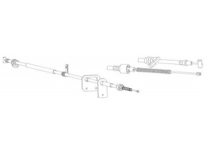 KAWE ZU02108 trosas, stovėjimo stabdys 
 Stabdžių sistema -> Valdymo svirtys/trosai
5441056B60