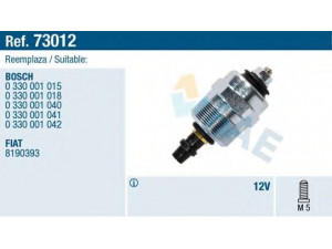 FAE 73012 degalų nutraukimas, įpurškimo sistema 
 Kuro mišinio formavimas -> Mišinio sudarymas -> Mechaninis atjungimas
13 51 1 288 530, 13 51 2 243 295