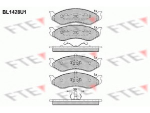 FTE BL1428U1 stabdžių trinkelių rinkinys, diskinis stabdys 
 Techninės priežiūros dalys -> Papildomas remontas
83 05 252 531, 0K5533323Z, 04778058