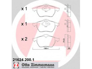 ZIMMERMANN 21624.200.1 stabdžių trinkelių rinkinys, diskinis stabdys 
 Techninės priežiūros dalys -> Papildomas remontas
8D0 615 116 D, 8D0 698 151 A, 8D0 698 151 C