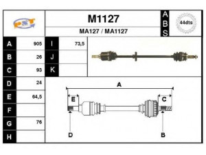 SNRA M1127 kardaninis velenas 
 Ratų pavara -> Kardaninis velenas