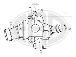 ERA 350067 termostatas, aušinimo skystis 
 Aušinimo sistema -> Termostatas/tarpiklis -> Thermostat
60676066, 60676067