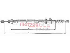 METZGER 10.4683 trosas, stovėjimo stabdys 
 Stabdžių sistema -> Valdymo svirtys/trosai
96026875