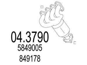 MTS 04.3790 katalizatoriaus keitiklis 
 Išmetimo sistema -> Katalizatoriaus keitiklis
5849005, 5849015, 849178