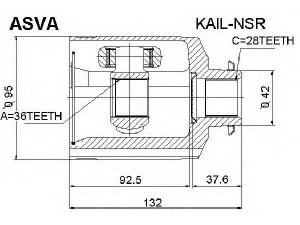 ASVA KAIL-NSR jungčių komplektas, kardaninis velenas 
 Ratų pavara -> Sujungimai/komplektas
49605-2PA00, 49605-2PA00