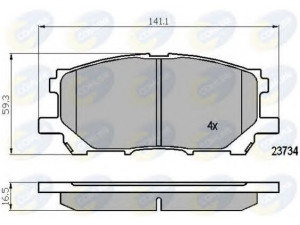 COMLINE CBP01750 stabdžių trinkelių rinkinys, diskinis stabdys 
 Techninės priežiūros dalys -> Papildomas remontas
044650W070, 0446548080, 446548080