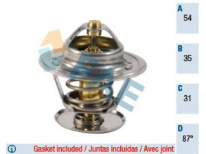 FAE 5307087 termostatas, aušinimo skystis 
 Aušinimo sistema -> Termostatas/tarpiklis -> Thermostat
1002788, 1031881, 1096699, 95VW-8575-AB