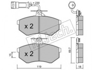fri.tech. 151.4 stabdžių trinkelių rinkinys, diskinis stabdys 
 Techninės priežiūros dalys -> Papildomas remontas
T11-3501080