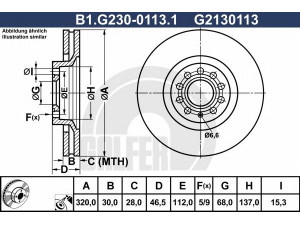 GALFER B1.G230-0113.1 stabdžių diskas 
 Dviratė transporto priemonės -> Stabdžių sistema -> Stabdžių diskai / priedai
8D0 615 301 K, 8D0 615 301 M, 8E0 615 301 AD