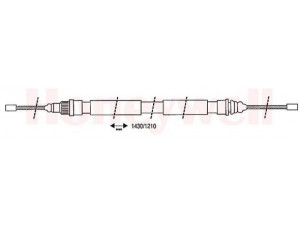 BENDIX 431216B trosas, stovėjimo stabdys 
 Stabdžių sistema -> Valdymo svirtys/trosai
6001006990