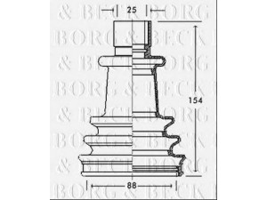 BORG & BECK BCB2115 gofruotoji membrana, kardaninis velenas 
 Ratų pavara -> Gofruotoji membrana
7701013275