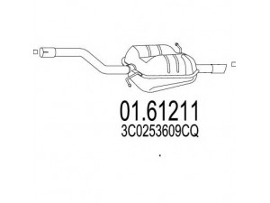 MTS 01.61211 galinis duslintuvas 
 Išmetimo sistema -> Duslintuvas
3C0253609CQ