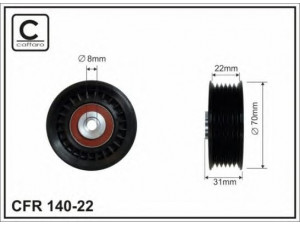 CAFFARO 140-22 kreipiantysis skriemulys, V formos rumbuotas diržas 
 Diržinė pavara -> V formos rumbuotas diržas/komplektas -> Laisvasis/kreipiamasis skriemulys
6012000770, A6012000770